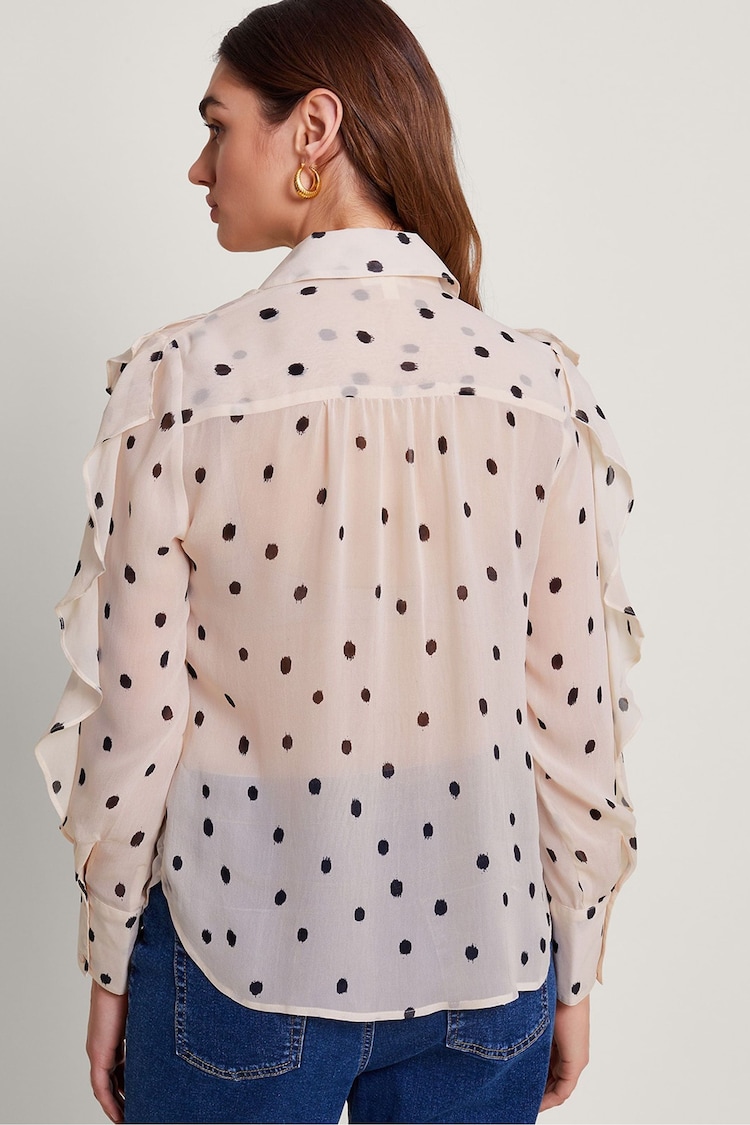 Monsoon Natural Irene Ruffle Spot Blouse - Image 2 of 5