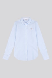 U.S. Polo Assn. Womens Classic Fit Blue Stripe Oxford Shirt - Image 7 of 8