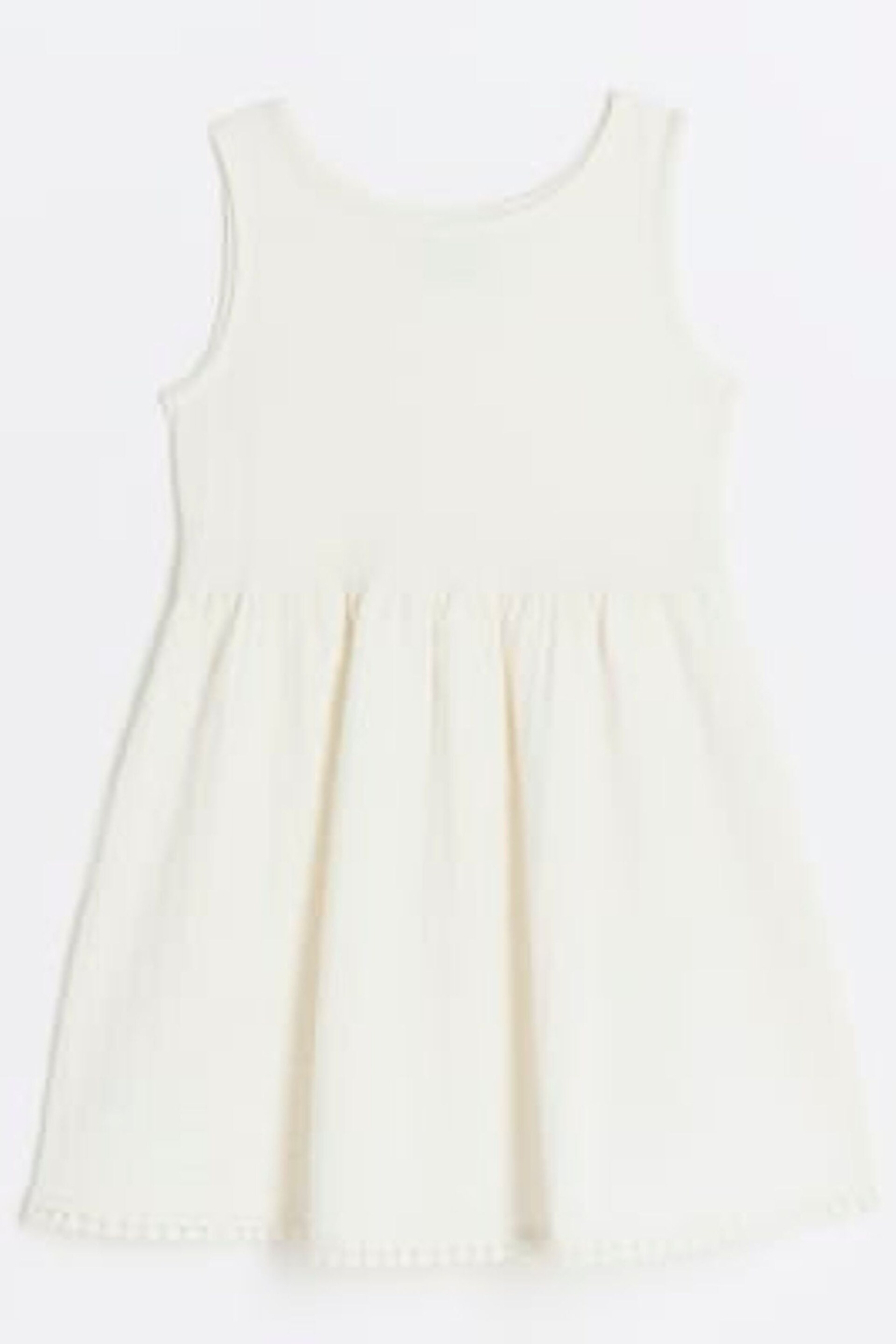 River Island Cream Girls Textured Bow Dress - Image 2 of 4