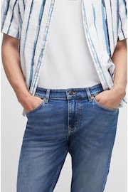BOSS Mid Blue Slim Fit Comfort Stretch Denim Jeans - Image 4 of 5