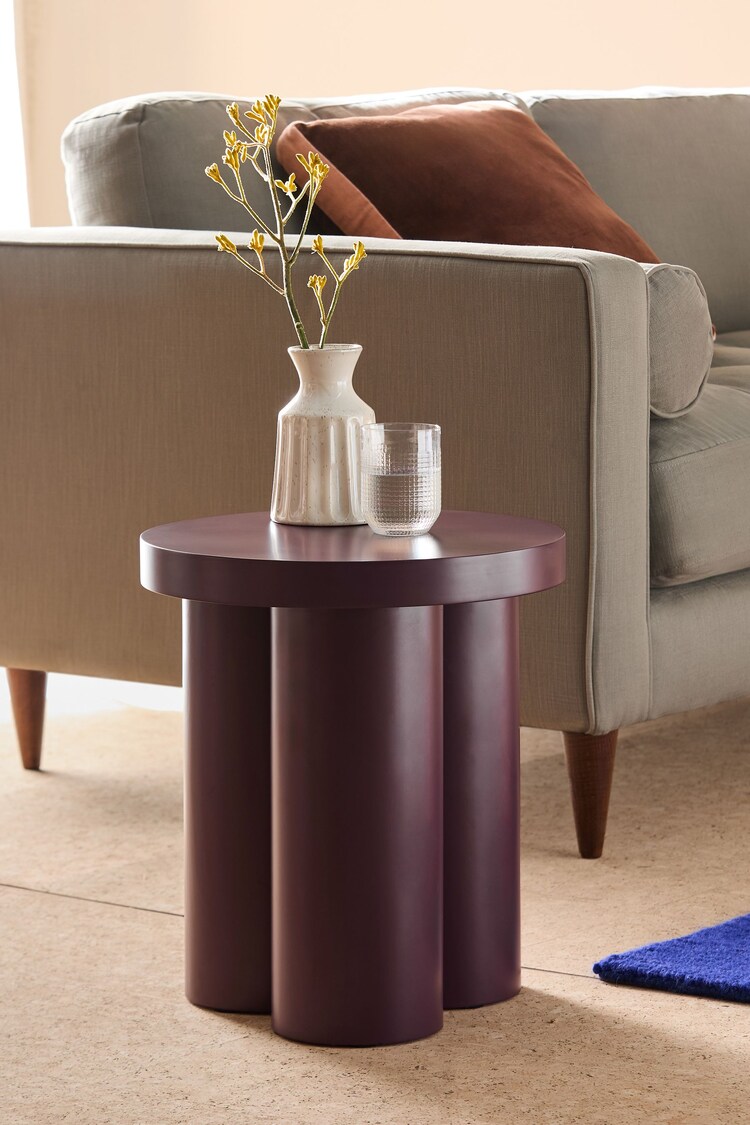 MADE.COM Maroon Red Matt Lacey Side Table - Image 1 of 3