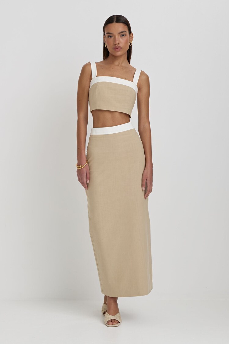 4th & Reckless Natural Elian Linen Maxi Skirt - Image 1 of 5