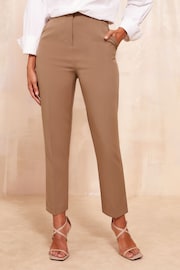 Friends Like These Brown Velvet Tailored Ankle Grazer Trouser Co Ord Suit - Image 1 of 4