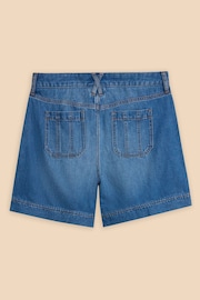 White Stuff Blue Mollie Combat Denim Shorts - Image 7 of 7