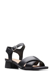 Clarks Black Leather Serina35 Cross Sandals - Image 7 of 8