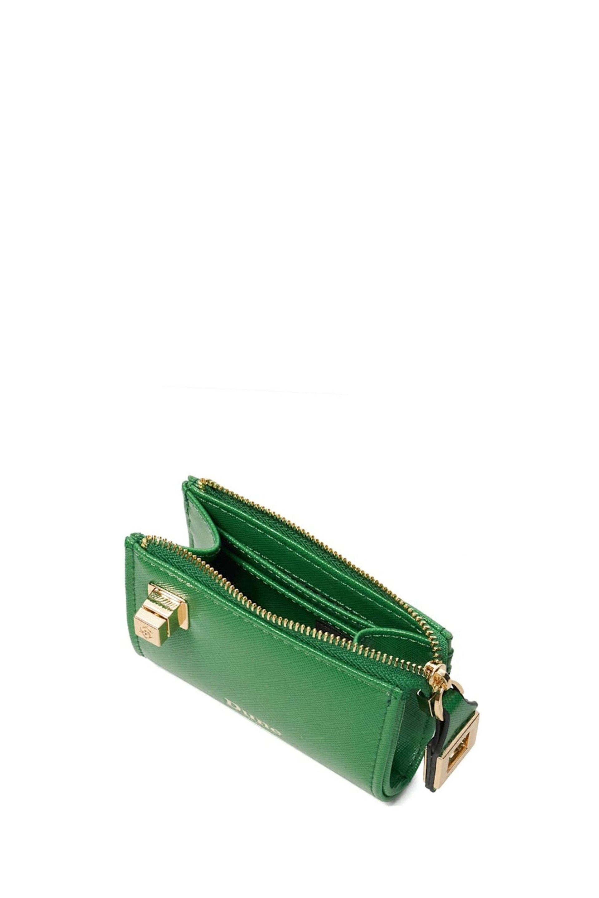 Dune London Green Chrome Koined Turnlock Cardholder - Image 4 of 6