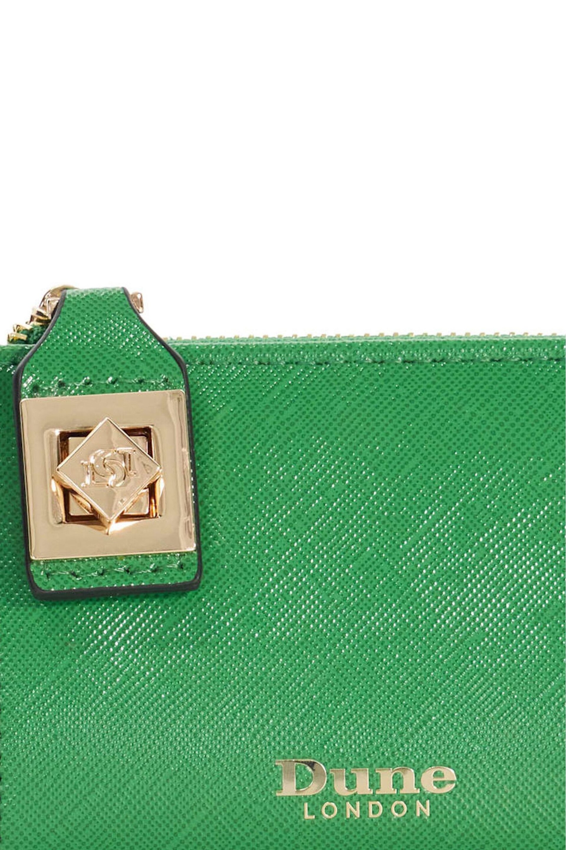 Dune London Green Chrome Koined Turnlock Cardholder - Image 5 of 6