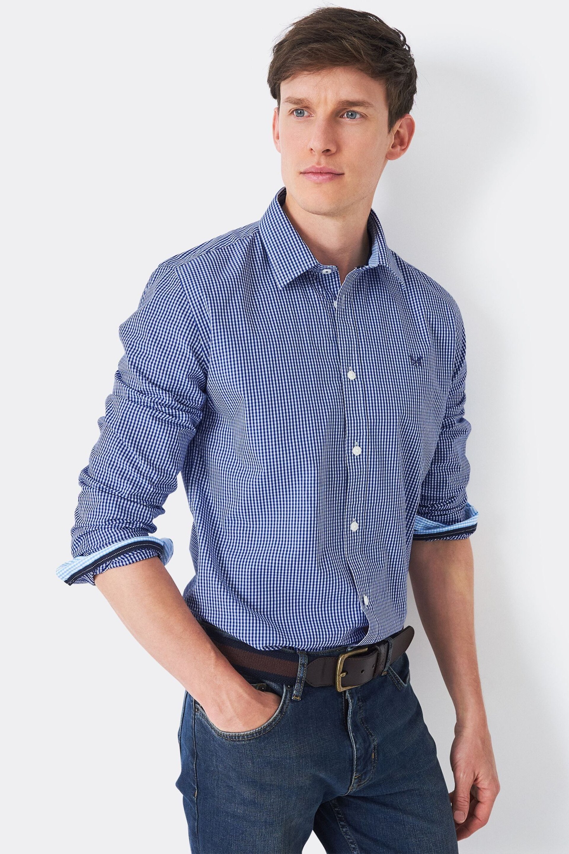 Crew Clothing Company Blue Cotton Shirt - Image 1 of 3