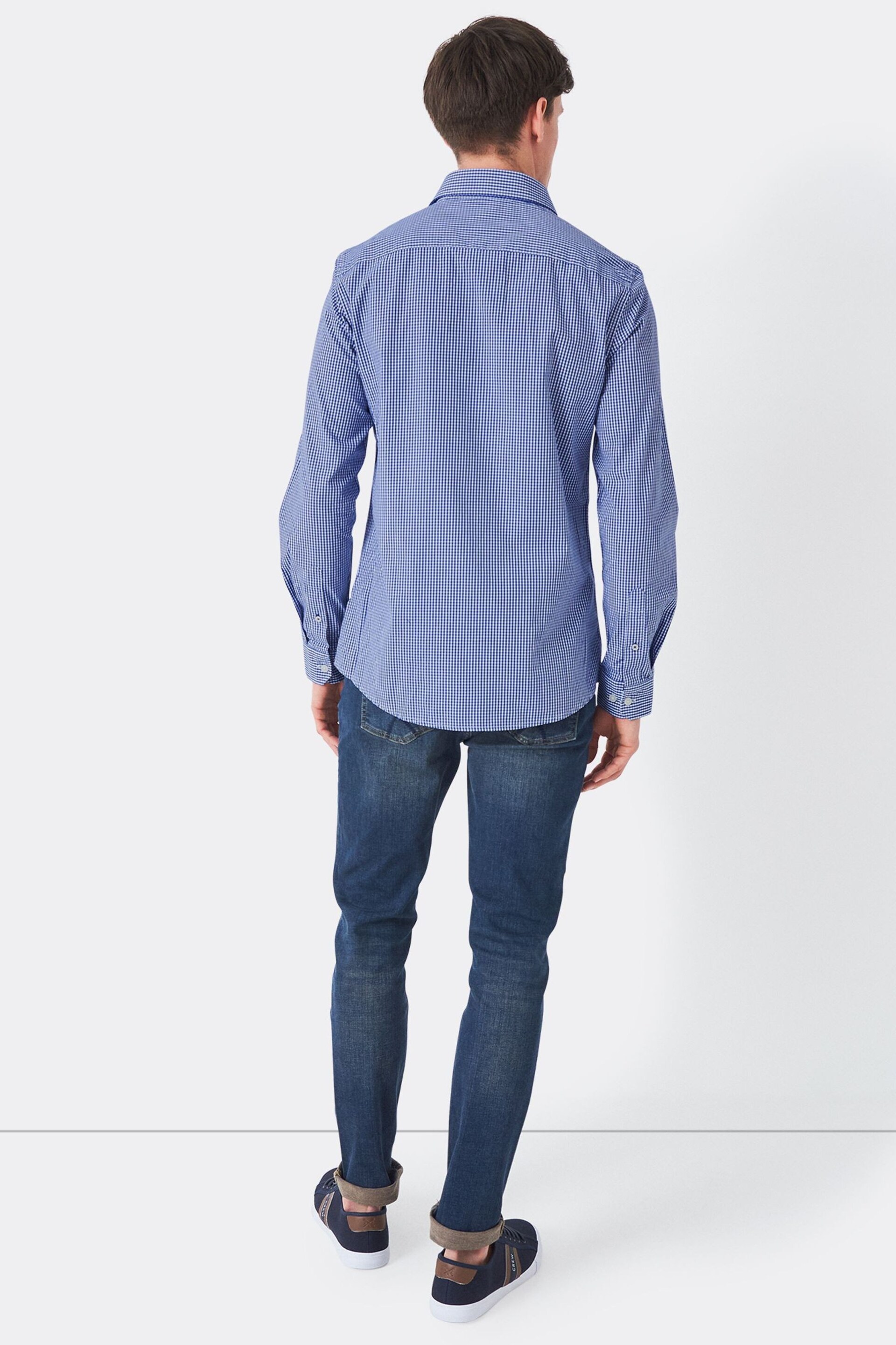 Crew Clothing Company Blue Cotton Shirt - Image 2 of 3