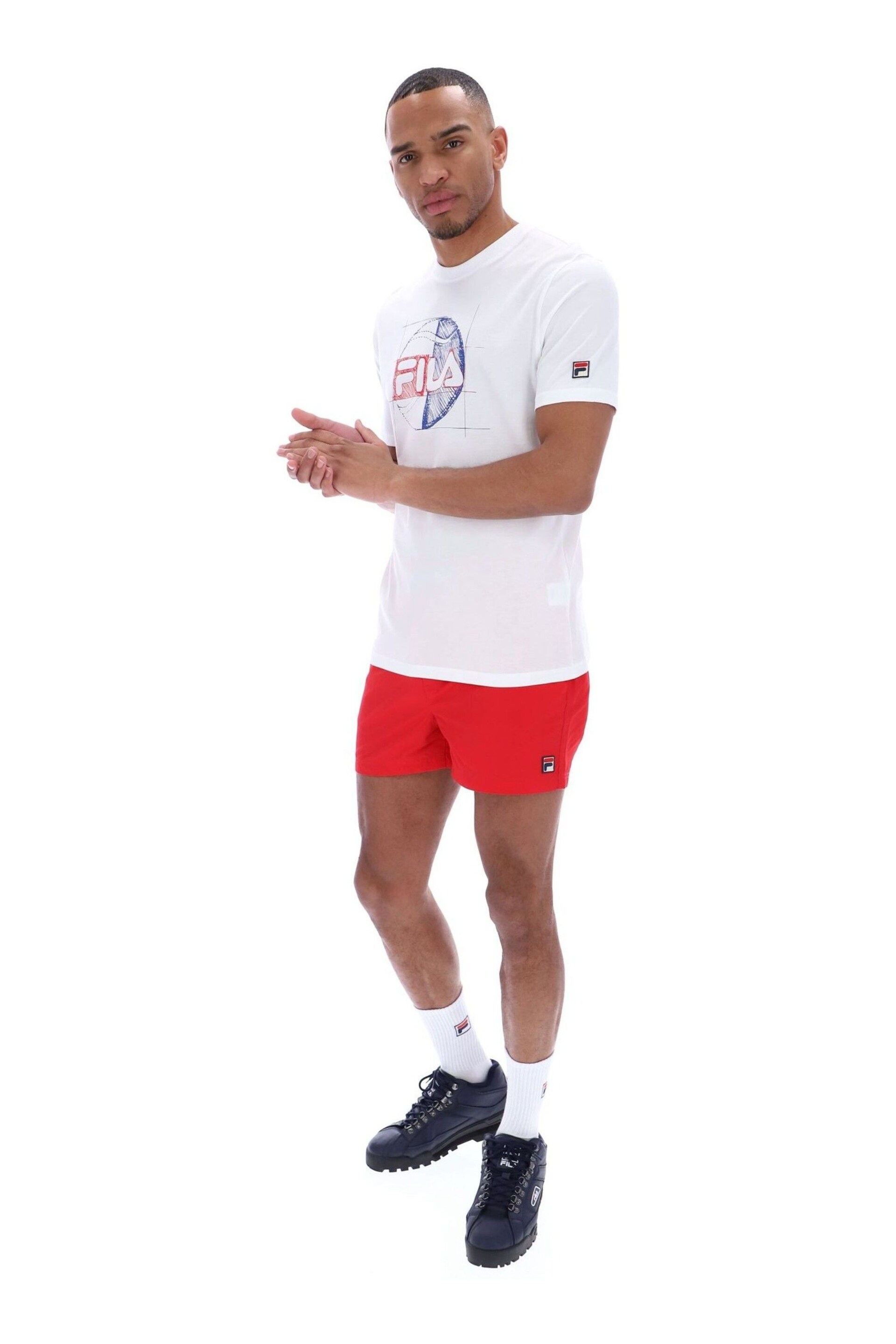 Fila White Fila Dixon Front Graphic White T-Shirt - Image 4 of 4