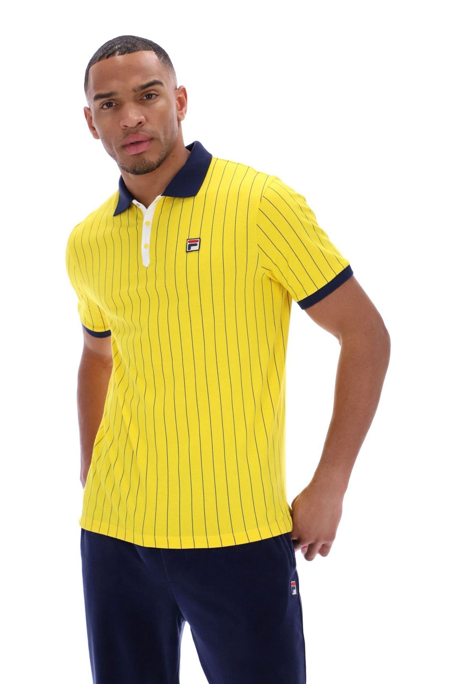 Buy Fila Yellow Bb1 Classic Vintage Striped Polo Shirt from Next Luxembourg