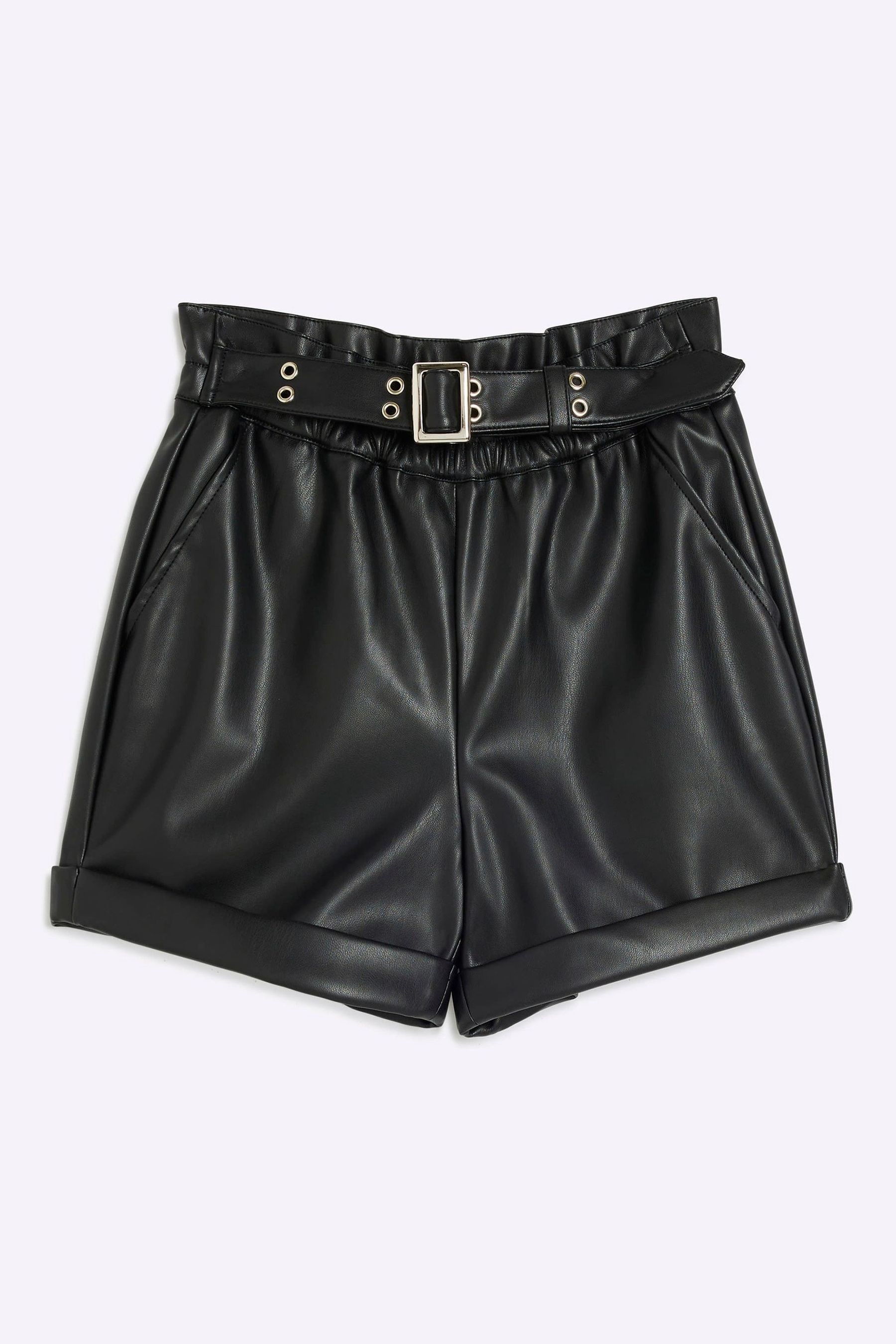 Leather shorts river island cheap