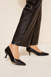 Friends Like These Black Regular Fit Faux Leather Low Heel Pointed Toe Court Shoe - Image 1 of 4