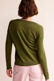 Boden Green Maggie V-Neck Linen Cardigan - Image 3 of 6