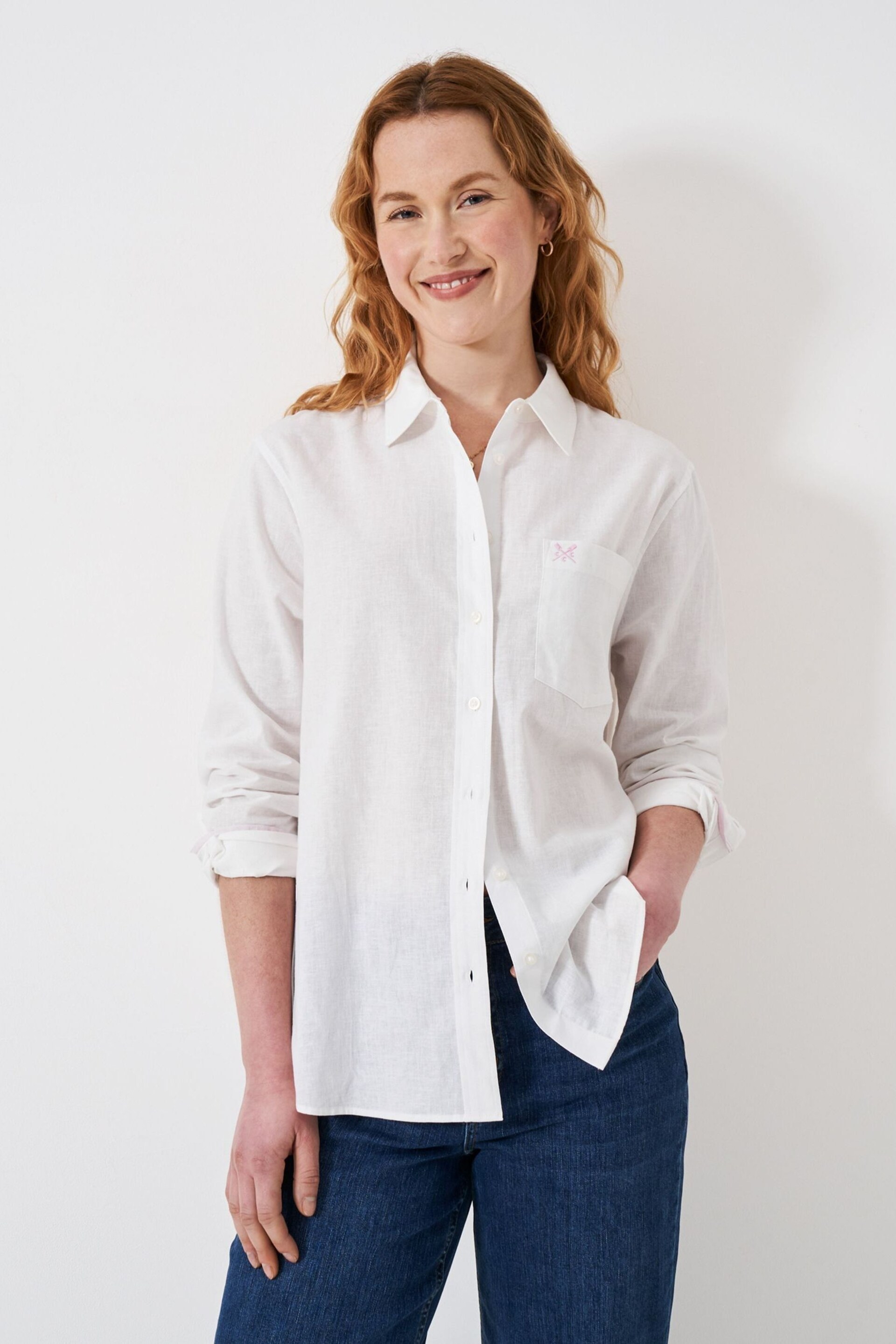 Crew Clothing Long Sleeve Relaxed Fit Linen Shirt - Image 1 of 4