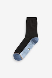 Blue/Ochre Bee Footbed Ankle Socks 5 Pack - Image 4 of 6