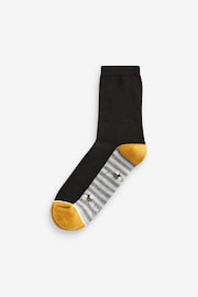 Blue/Ochre Bee Footbed Ankle Socks 5 Pack - Image 6 of 6