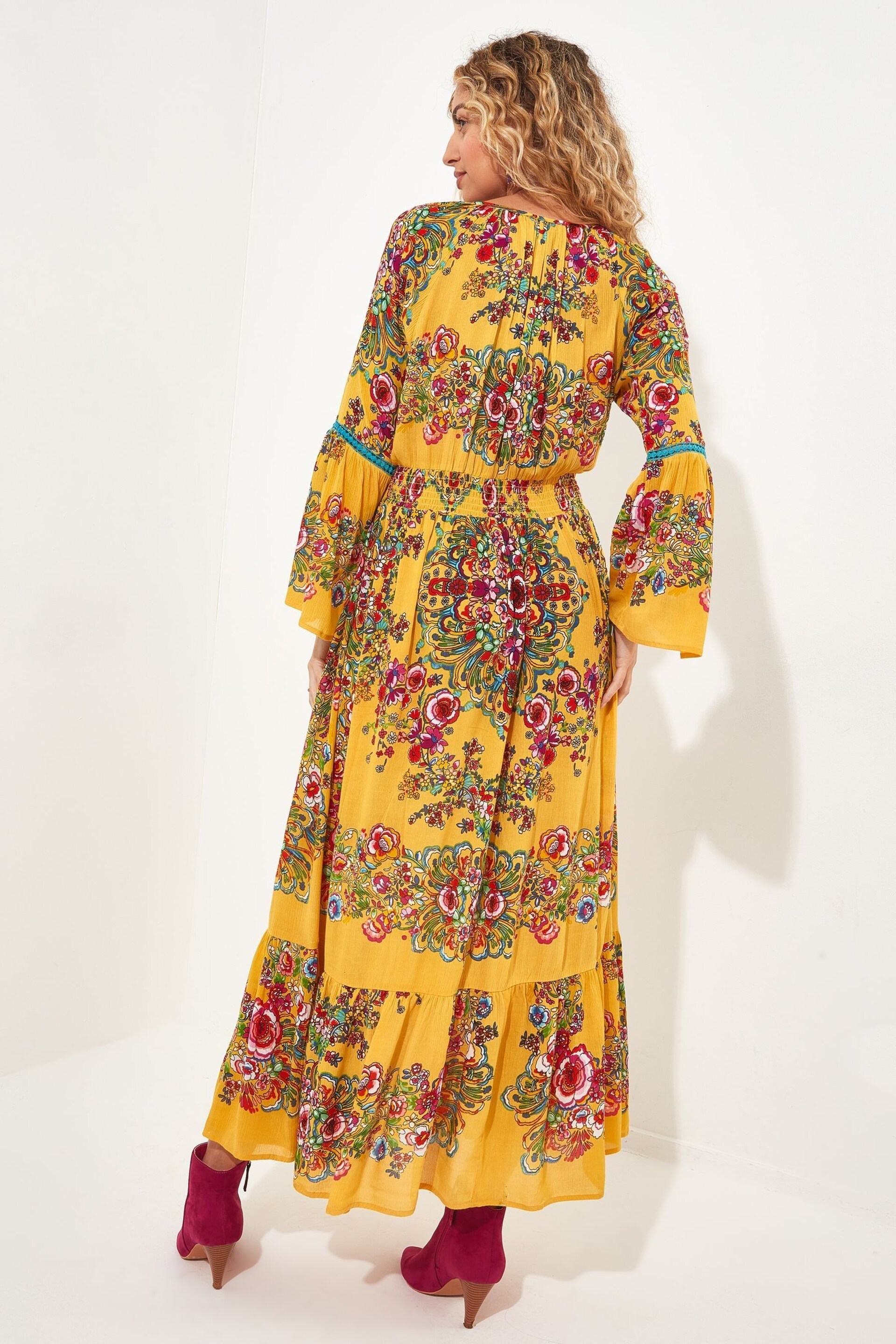 Joe Browns Yellow Vintage Lace Maxi Dress - Image 3 of 7