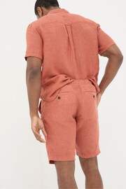 FatFace Orange Seaton Linen Pull On Shorts - Image 3 of 6