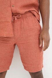 FatFace Orange Linen Pull On Shorts - Image 5 of 6