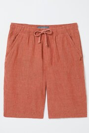 FatFace Orange Seaton Linen Pull On Shorts - Image 6 of 6