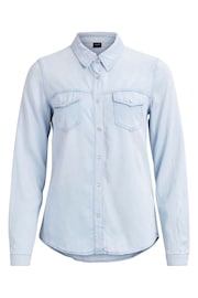 VILA Light Blue Pocket Detail Lightweight Denim Shirt - Image 4 of 4