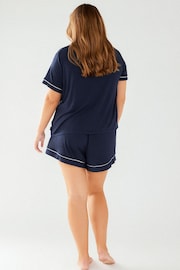 Chelsea Peers Blue Curve Modal Button Up Short Pyjama Set - Image 2 of 5
