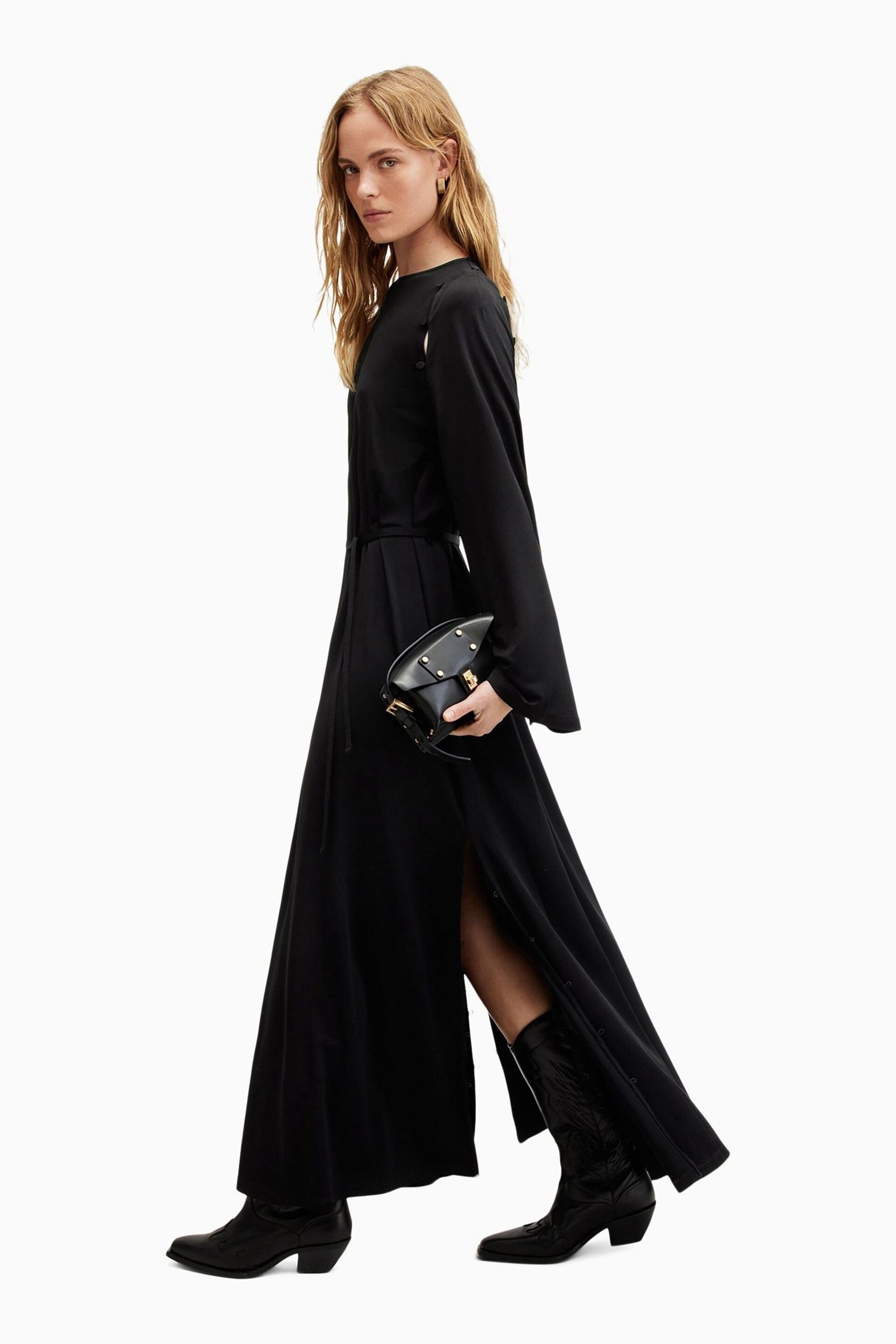AllSaints Black Susannah Dress - Image 3 of 8