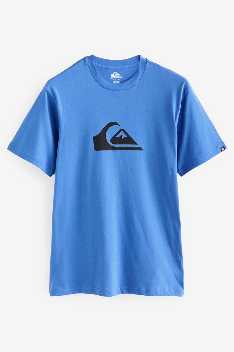 Quiksilver Blue Centre Logo 100% Cotton T-Shirt - Image 1 of 1