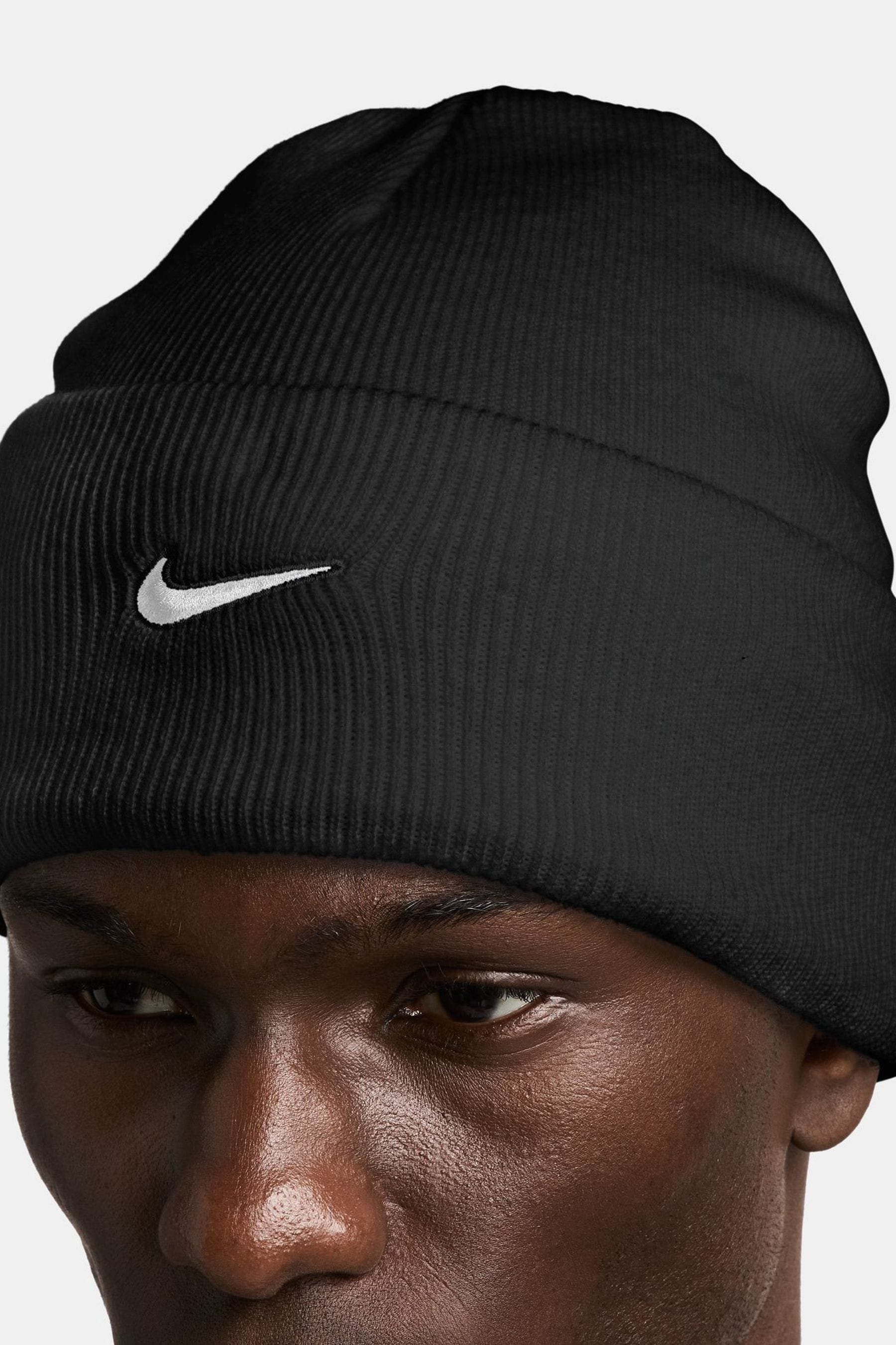 Buy Nike Black Peak Swoosh Beanie from the Next UK online shop