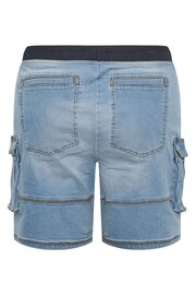 BadRhino Big & Tall Blue Camo Elasticated Waist Denim Shorts - Image 6 of 6