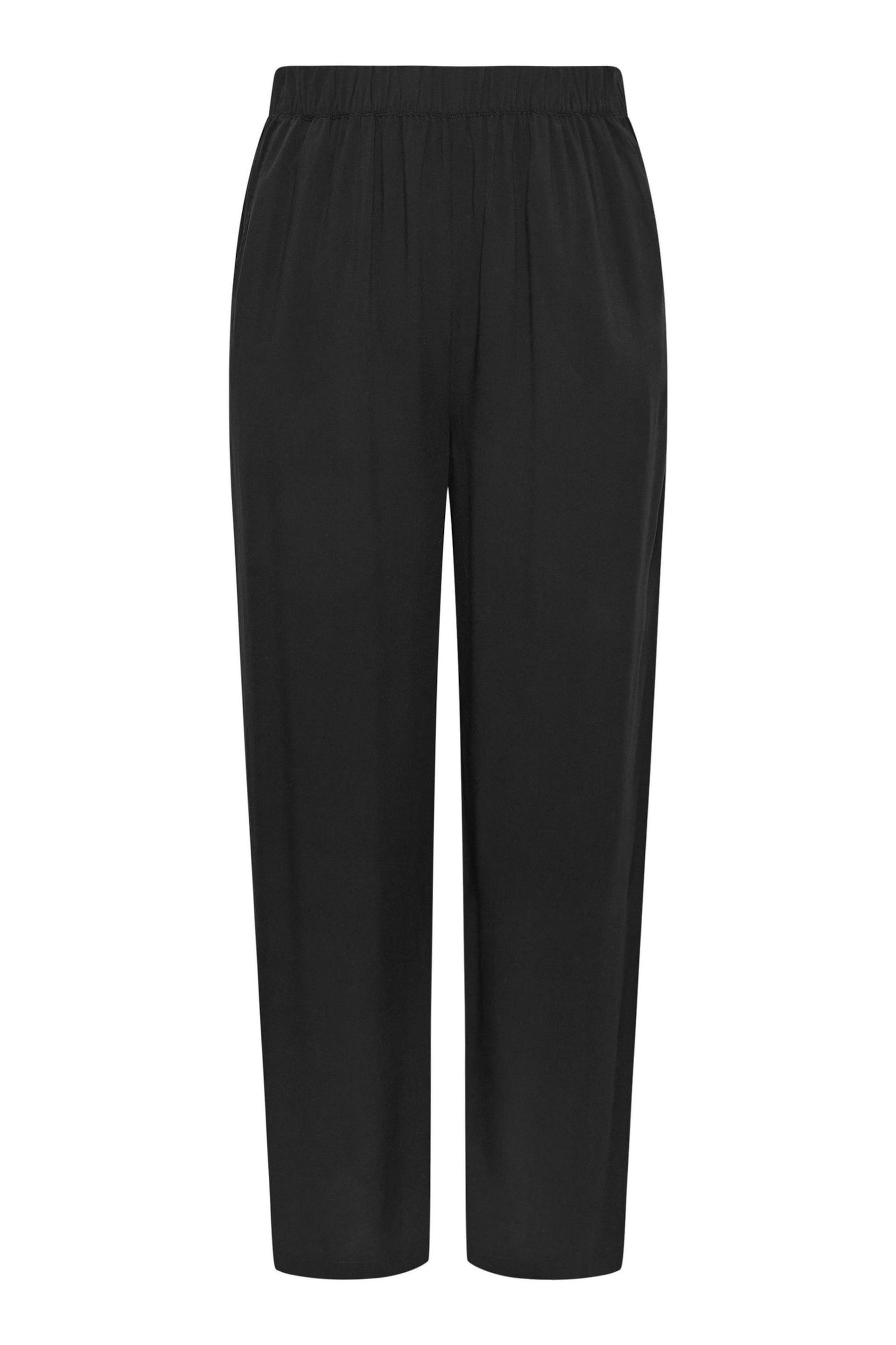 Yours Curve Black Elasticated Wide Leg Trousers - Image 5 of 5