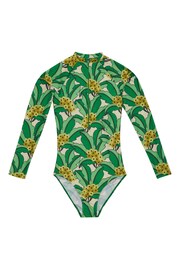 Regatta Green Orla Kiely Long Sleeve Swimsuit - Image 6 of 8