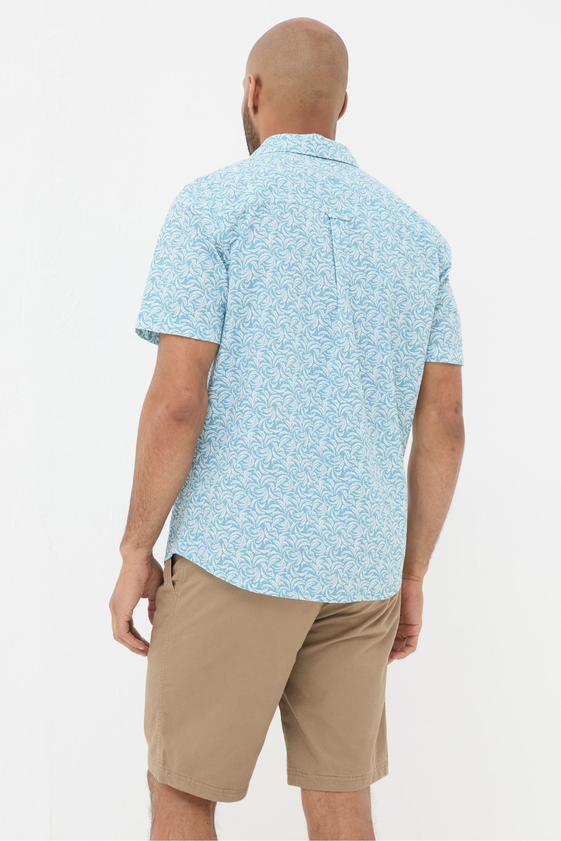 FatFace Blue Banana Leaf Print Shirt - Image 2 of 5