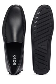 BOSS Black Nappa-Leather Moccasins With Driver Sole And Full Lining - Image 4 of 5