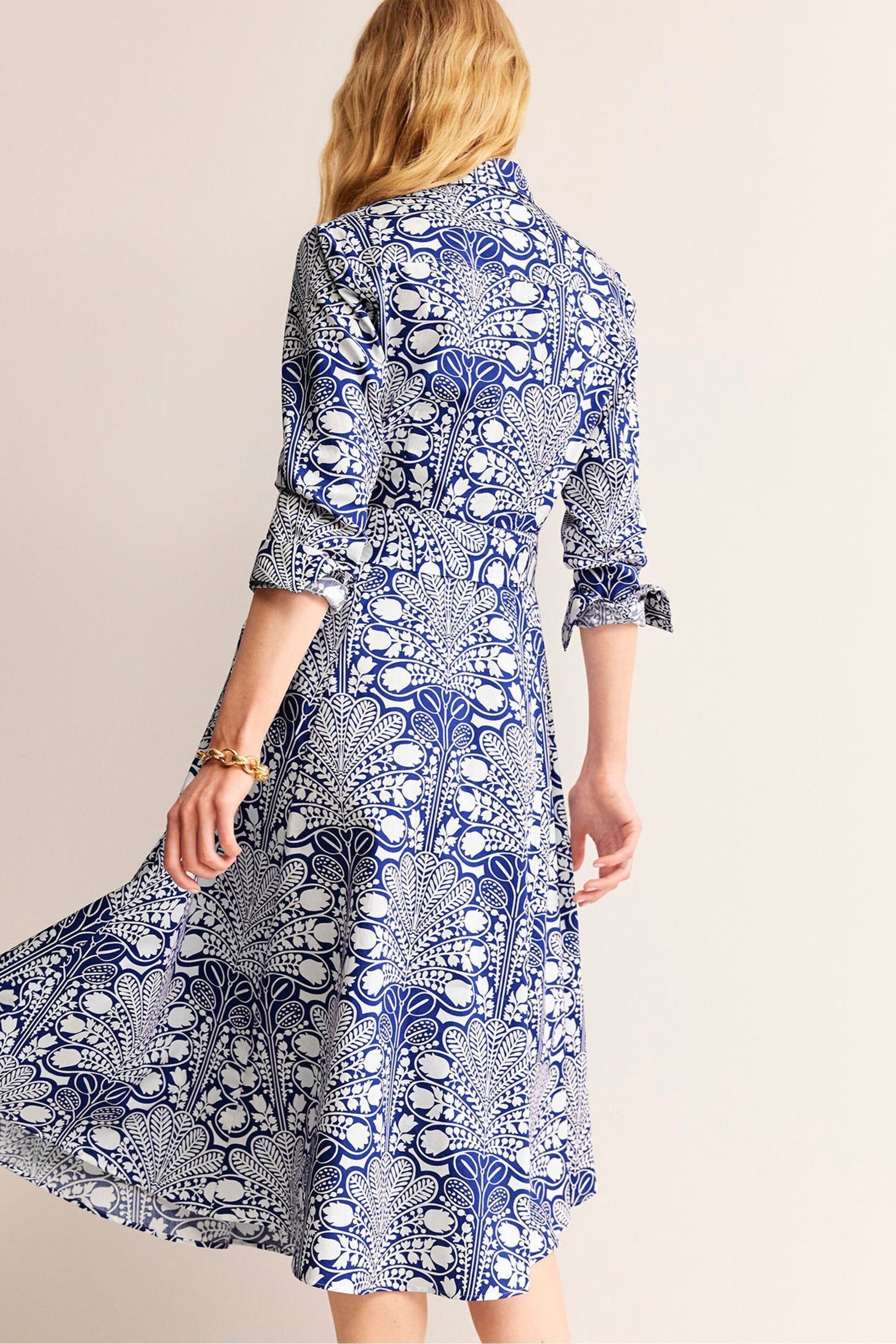 Boden Blue Amy Cotton Midi Shirt Dress - Image 2 of 5