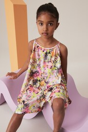 Pink/Yellow Graffiti Butterfly Crinkle Texture Playsuit (3-16yrs) - Image 2 of 6