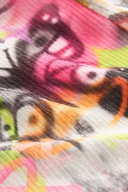Pink/Yellow Graffiti Butterfly Crinkle Texture Playsuit (3-16yrs) - Image 6 of 6