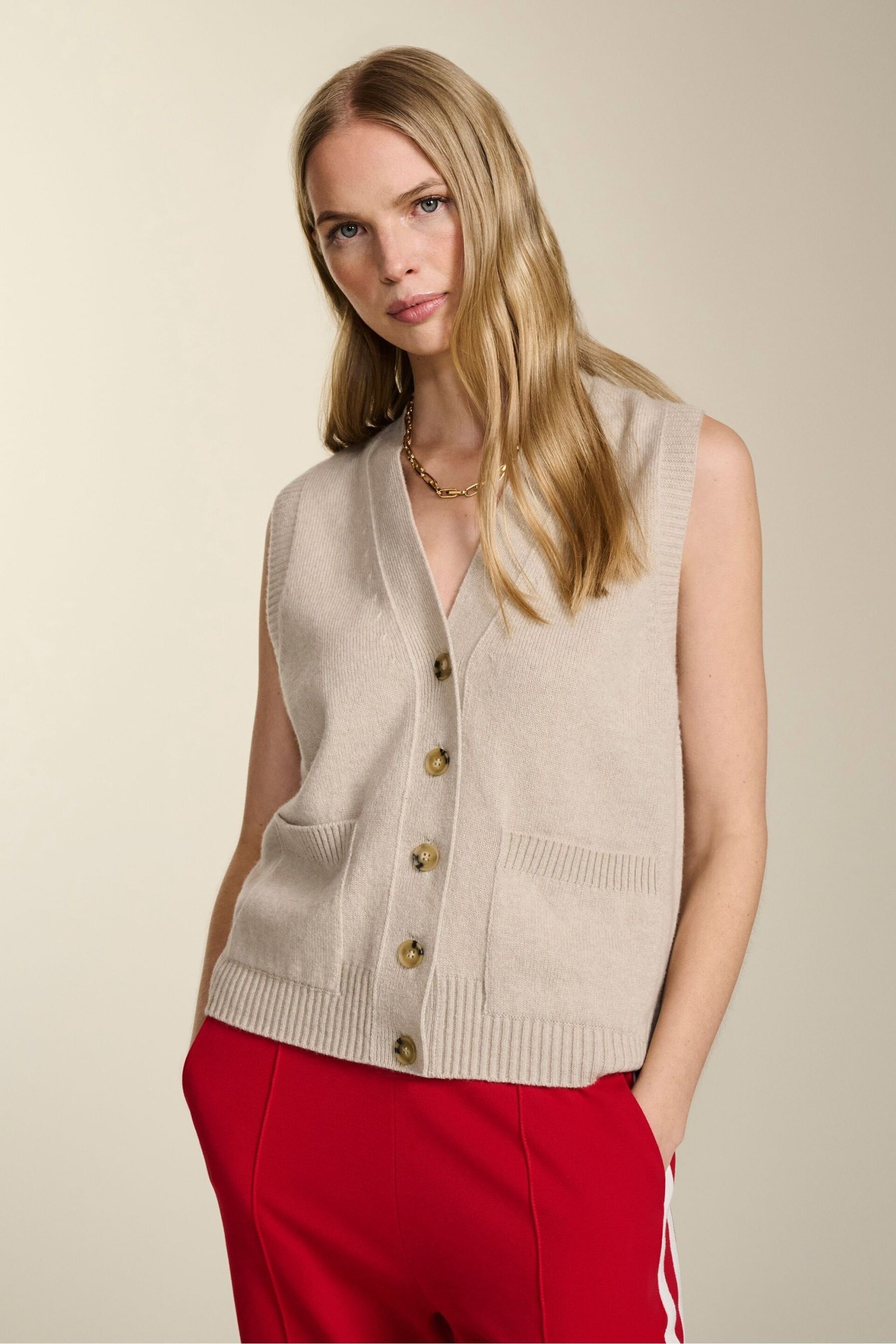 Baukjen Cream Anita Recycled Wool Vest - Image 1 of 5