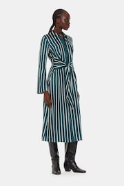 Whistles Petite Green/Multi Printed Stripe Shirt Dress - Image 1 of 4