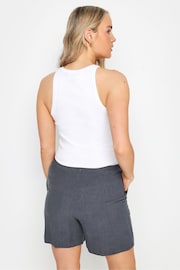 Long Tall Sally Grey LTS Tall Linen Tie Waist Shorts - Image 2 of 5