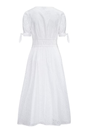 Pour Moi White Amanda Fuller Bust Cotton Broderie Tiered Midaxi Dress - Image 4 of 4