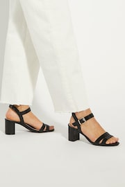 Dune London Black Wide Fit Merisa 2 Part Block Heel Sandals - Image 1 of 6