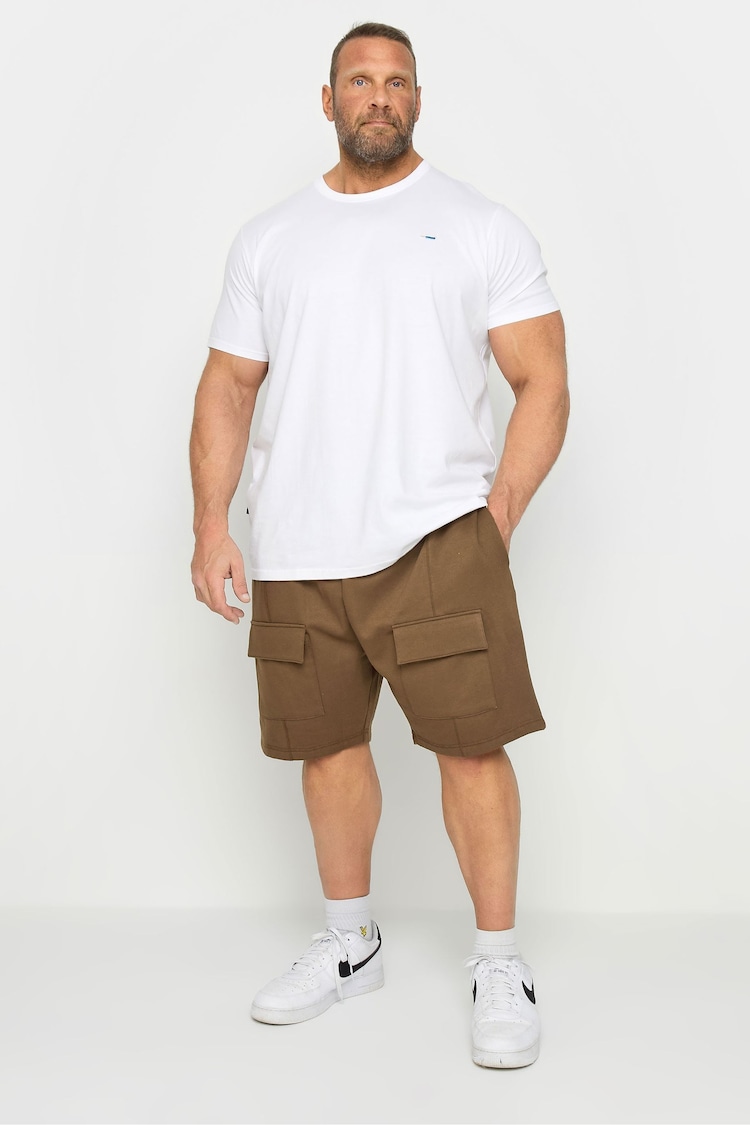 BadRhino Big & Tall Brown 100% Cotton Jersey Cargo Shorts - Image 2 of 4