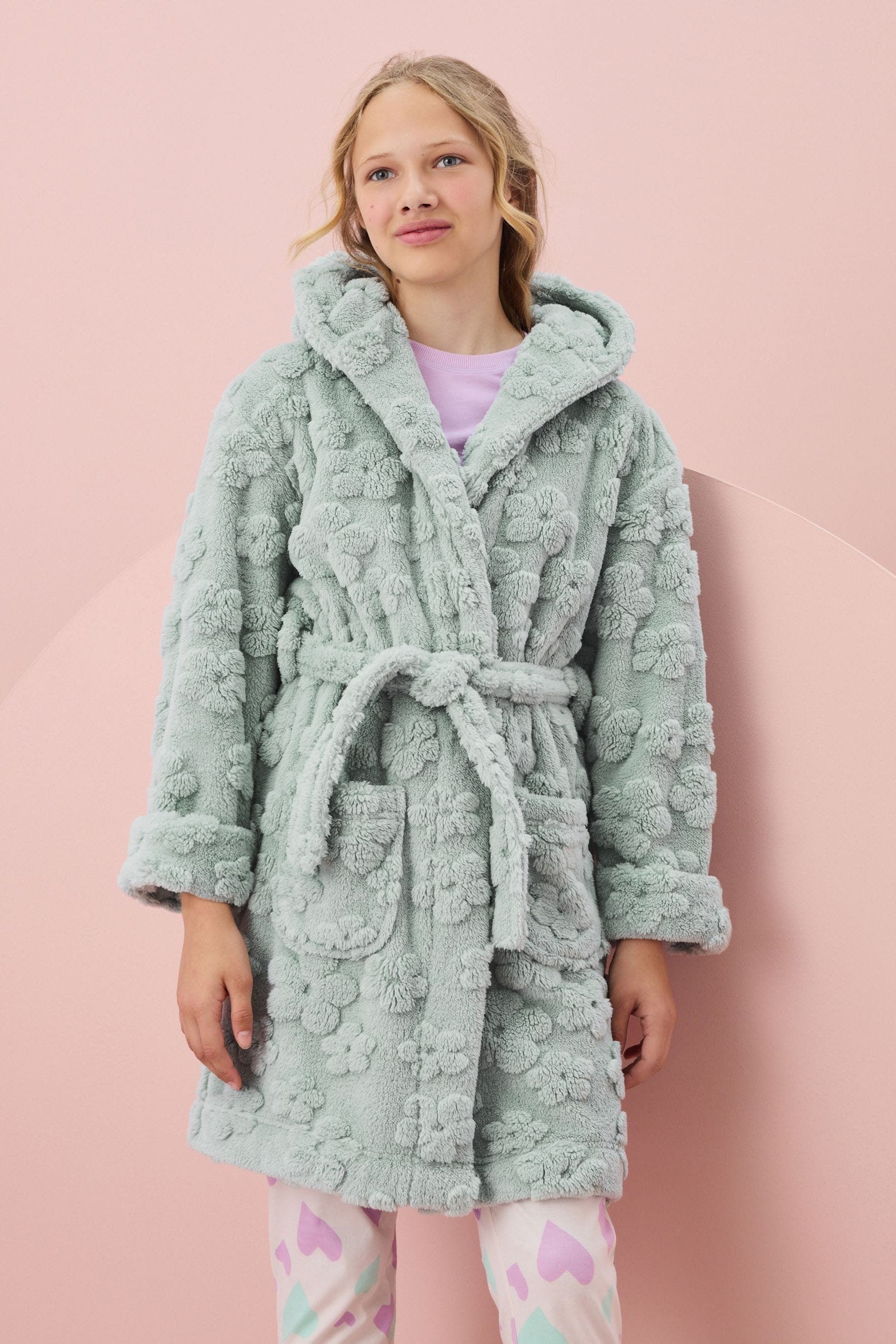 Buy Sage Green Jacquard Fleece Dressing Gown 9mths 16yrs from the Next UK online shop