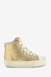 Gold Metallic Wide Fit (G) Chunky High Top Trainers - Image 2 of 5