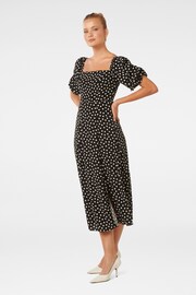 Forever New Black Hailee Puff Sleeve Midi Dress - Image 3 of 4