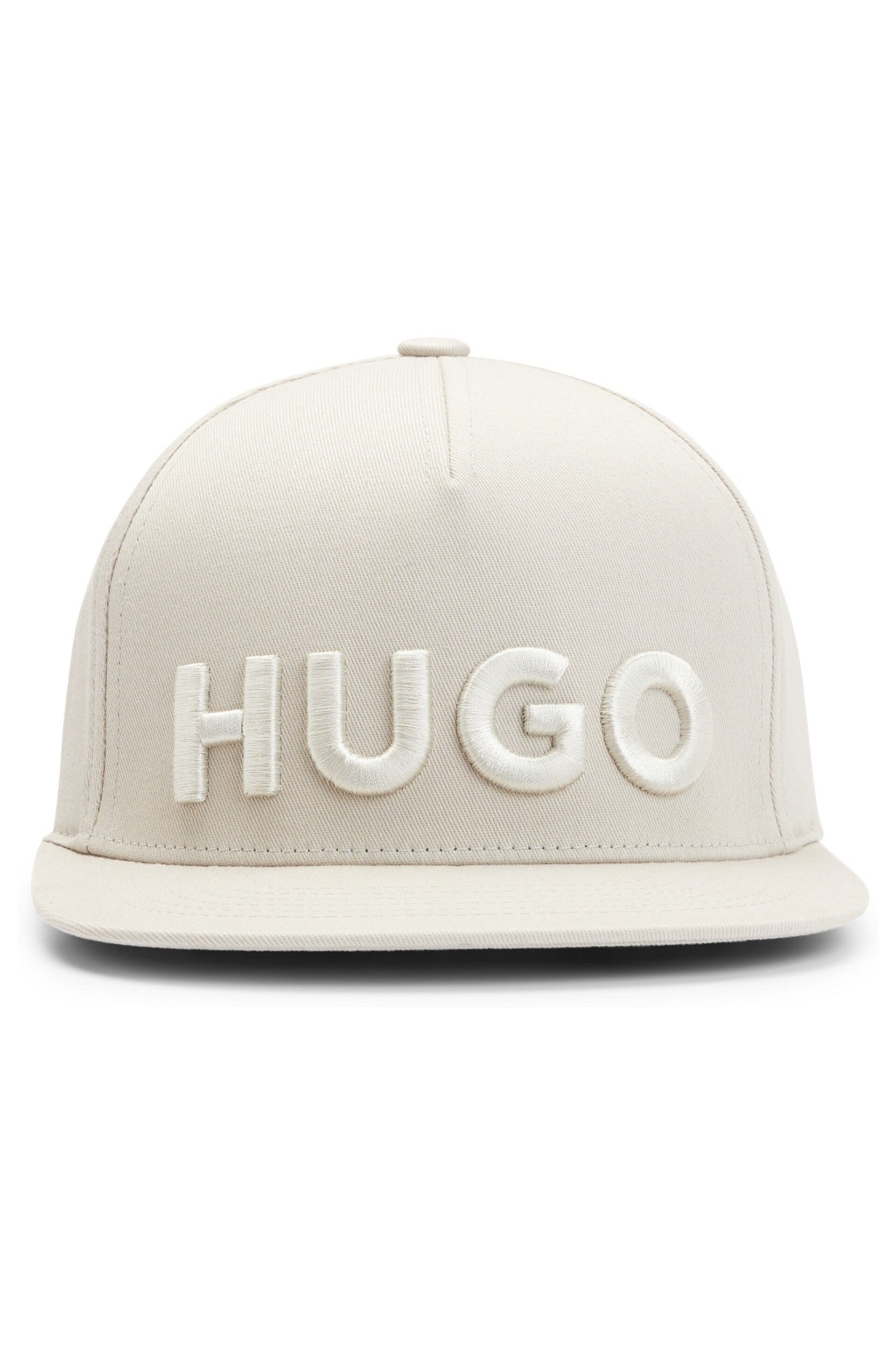 HUGO Grey Flexfit® Stretch-Cotton Cap With 3D Embroidered Logo - Image 3 of 5