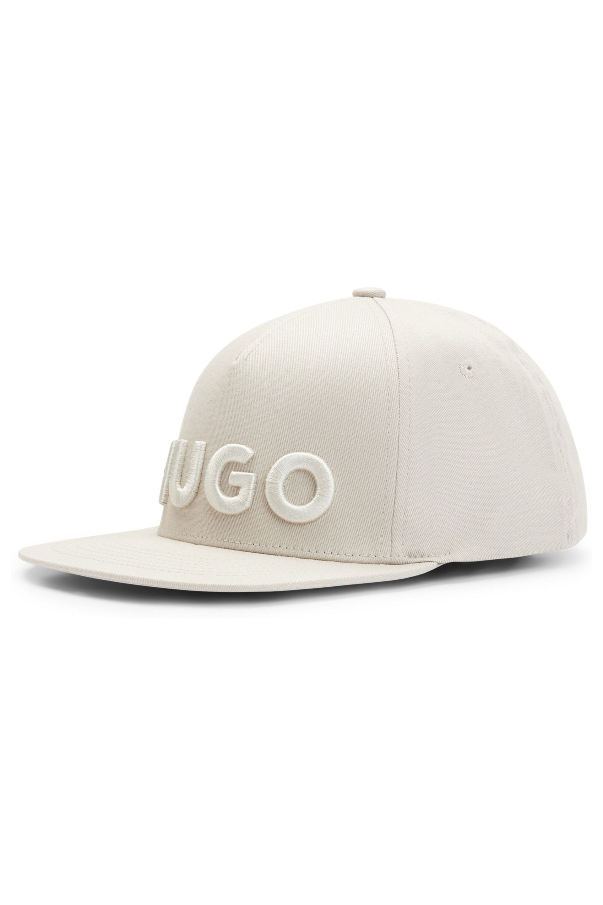 HUGO Grey Flexfit® Stretch-Cotton Cap With 3D Embroidered Logo - Image 4 of 5