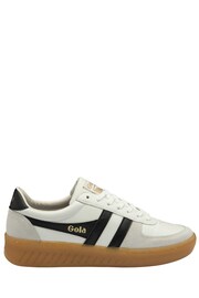 Gola White Mens Grandslam Elite Leather Lace-Up Trainers - Image 1 of 4